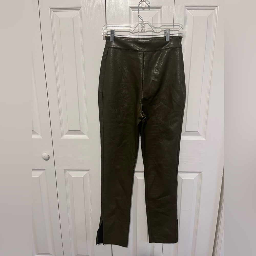 Meshki Annabelle Croc Pant Faux Leather Green Medium